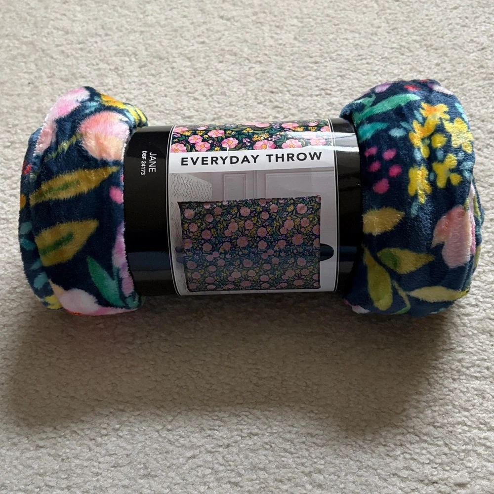 Pink/Green Floral Blanket